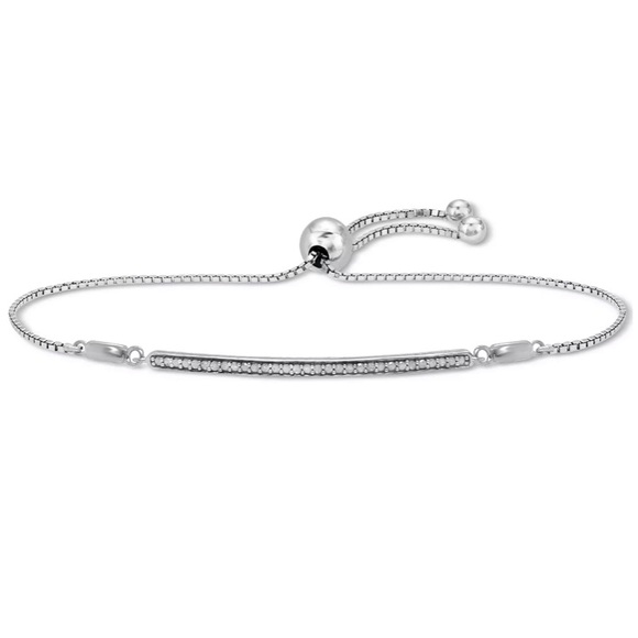 Macy's Jewelry - Macys Adjustable Diamond Bar Bracelet in Sterling Silver